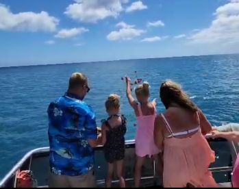 Memorial ash release for 3 family members